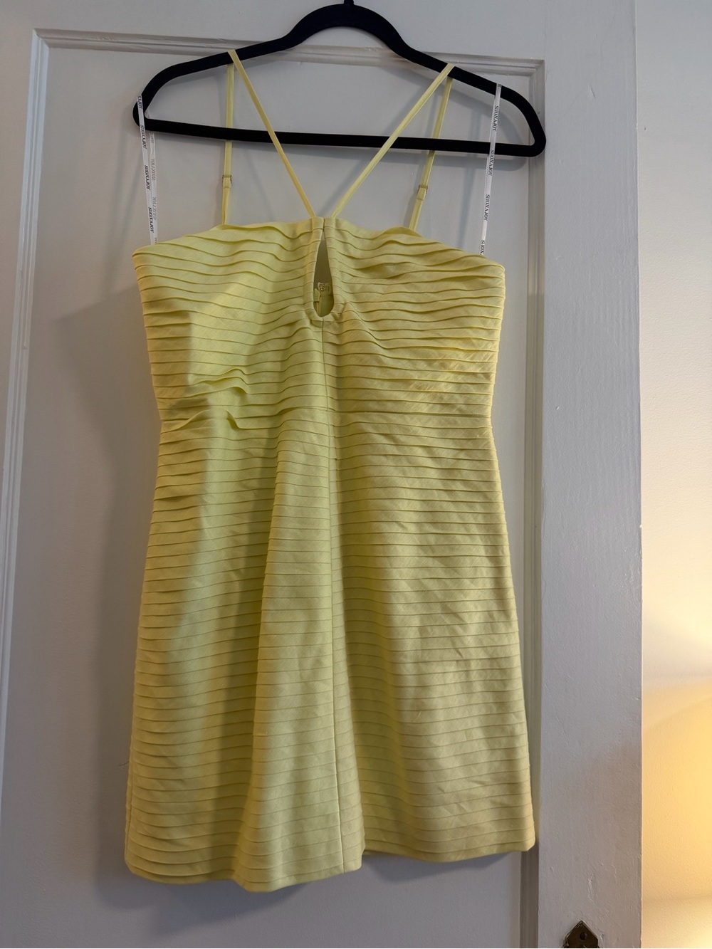 Shonda Joy Yellow Strappy Pleated A-Line Dress, Never Worn